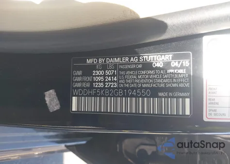 2016 Mercedes-Benz E 350 из США, поврежденный, VIN WDDHF5KB2GB194550